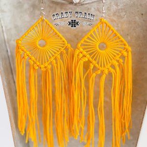Yellow Crazy Train Earrings